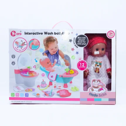 interactive wash bath doll playset hada bebe kids toy