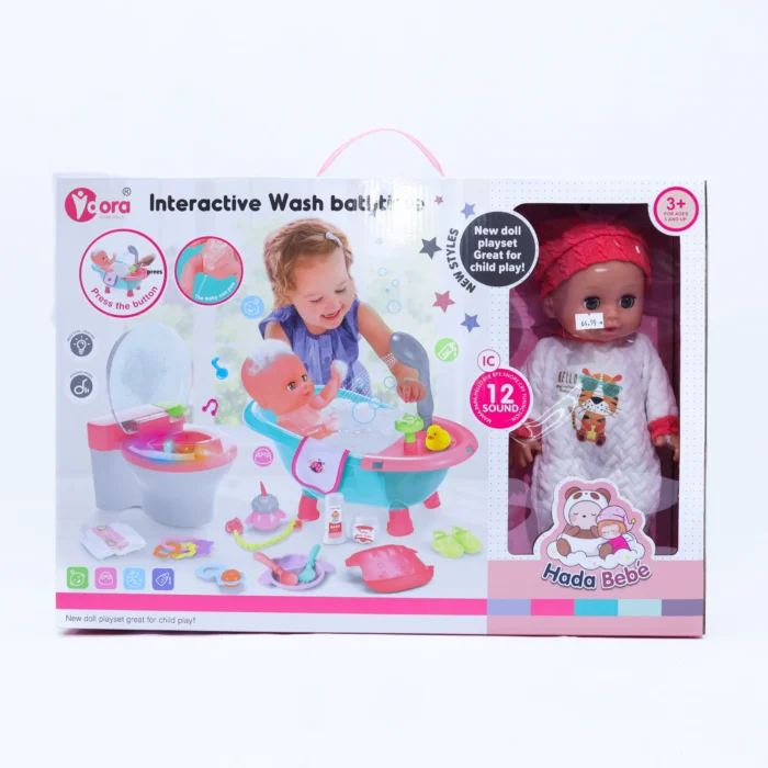 interactive wash bath doll playset hada bebe kids toy