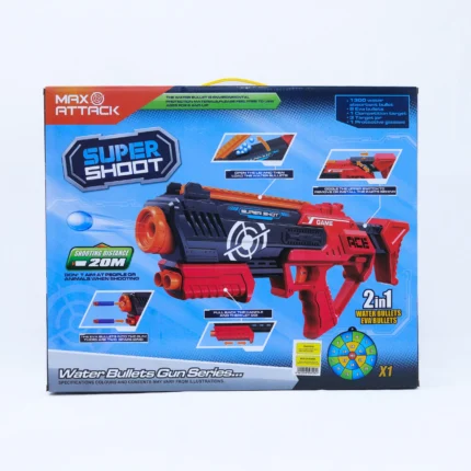 max attack super shoot water bullets blaster toy gun