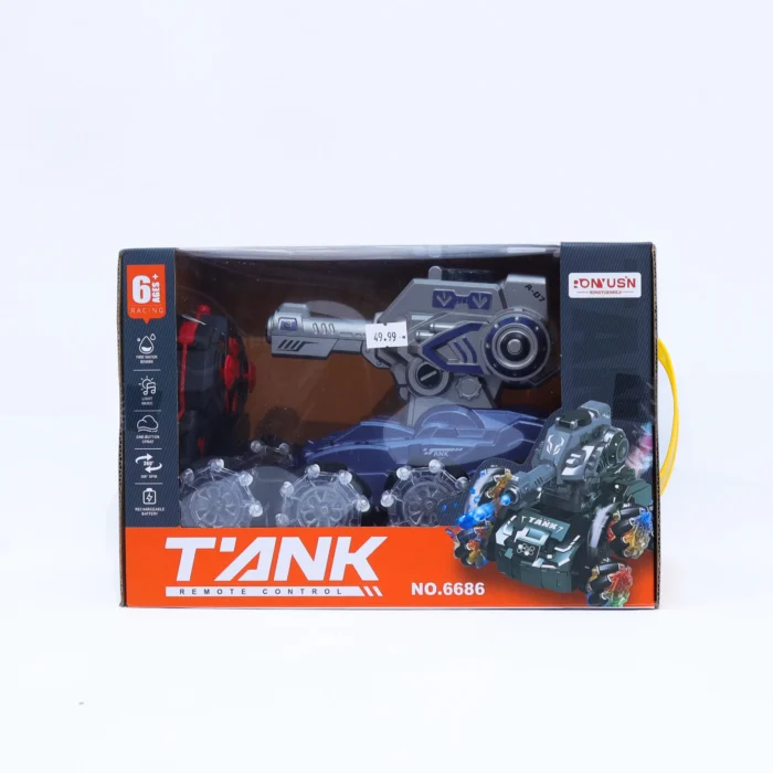 rc battle tank toy with lights and spray