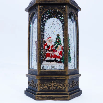 christmas santa snow globe lantern