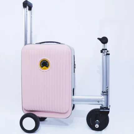 pink ride on scooter suitcase for kids travel