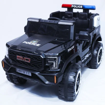 kids ride on police car black