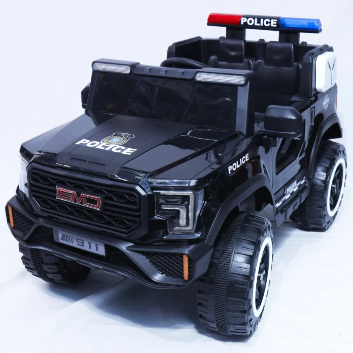 kids ride on police car black